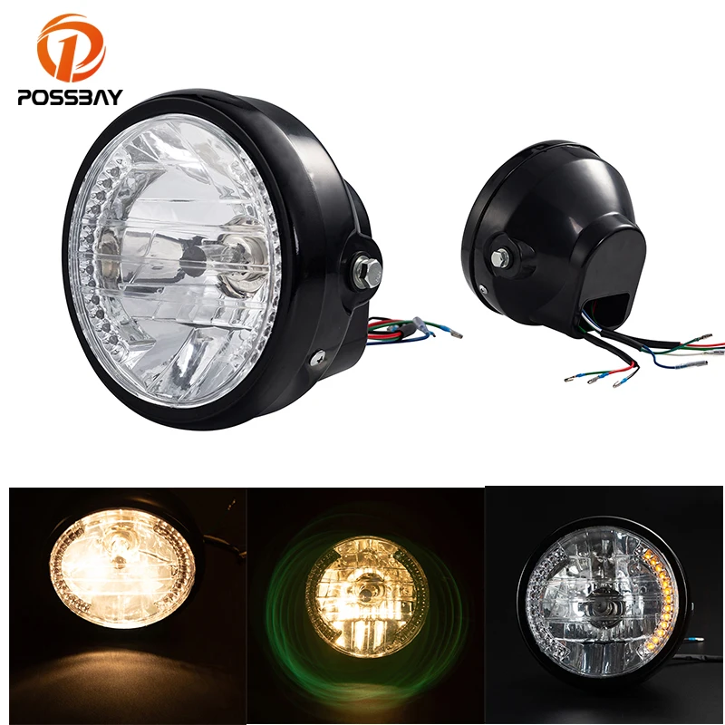 Светодиодные мотоциклетные фары 7 дюймов поворотный сигнал фонарь Янтарный Для