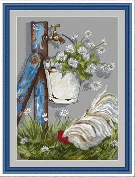 

ZZ1743 DIY Homefun Cross Stitch Kit Packages Counted Cross-Stitching Kits New NOT PRINTED Cross stich Painting Christmas Wreath