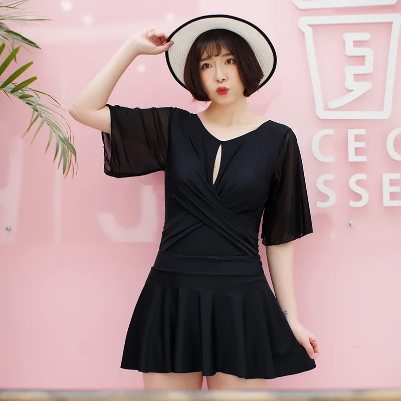 

Fat Mm Swimming Suit Women's One-piece Triangular Two-Piece Skirt Bubble Hot Spring Holiday Plus-sized Swimwear