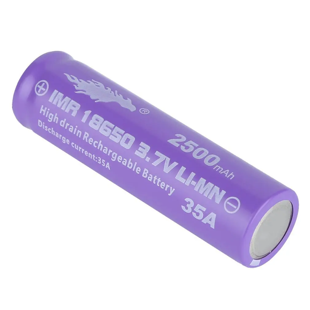 18650 LI-MN 2500mAh 3,7 V Высокая дренажная аккумуляторная батарея верхняя кнопка для Светодиодный фонарь фонарик Фонарь в оболочке батарея фиолетовый