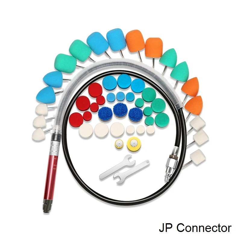SPTA 1/"(3 мм) Воздушная микрошлифовальная машина, пневматический карандаш шлифовальный станок с 48 шт., полировальные колодки для полировки автомобиля - Цвет: Japan Connector