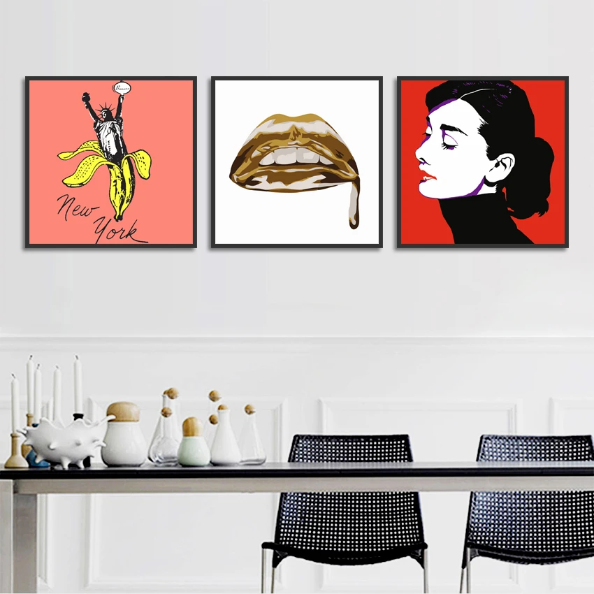 Modern Sexy Lips And Beautiful Girl Poster Print Fantasy Canvas Painting Picture Home Aisle Wall Art Bedroom Decoration Custom | Дом и сад