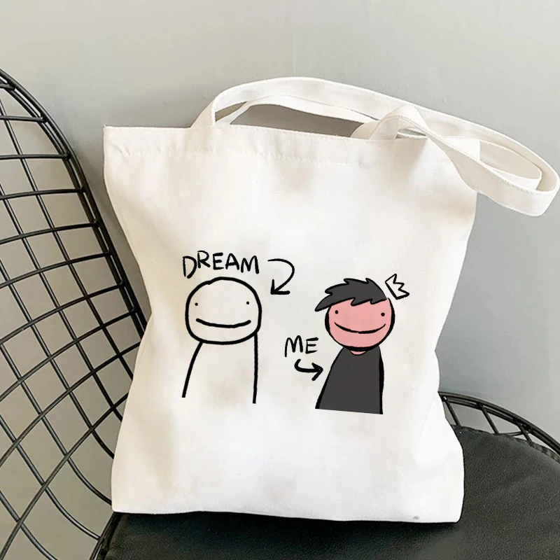 Dream Smp Aesthetic Print Shopper Bags Shopping Bag Tote Bag Shoulder Bag Canvas Large Capacity College Handbag,Drop Shipping image_0