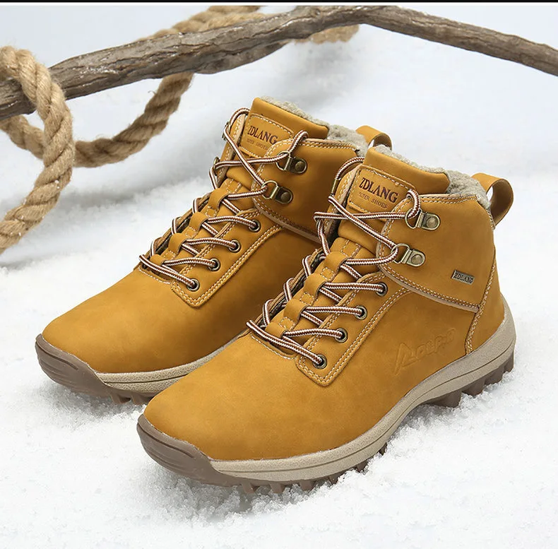 Лидер продаж; мужские ботинки; модная мужская зимняя обувь; botas hombre; Новая Теплая мужская обувь на меху; зимние ботинки; желтые, коричневые, синие зимние кроссовки;