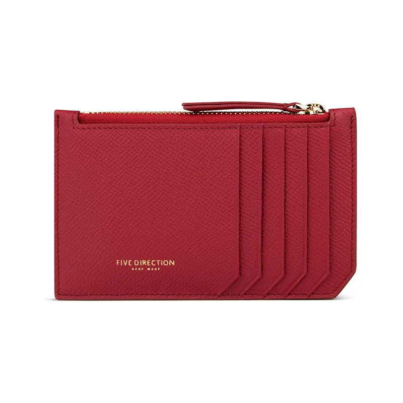 

Ultra-thin leather business card card package multi-card position wallet leather short zipper large capacity coin purse
