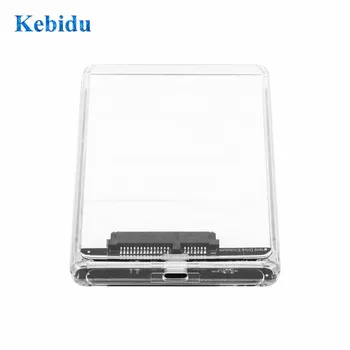 

KEBIDU Transparent HDD Case 2.5 inch USB3.1 to Sata Type-c Tool 6Gbps Support 2TB UASP Protocol Hard Drive Enclosure with Cable