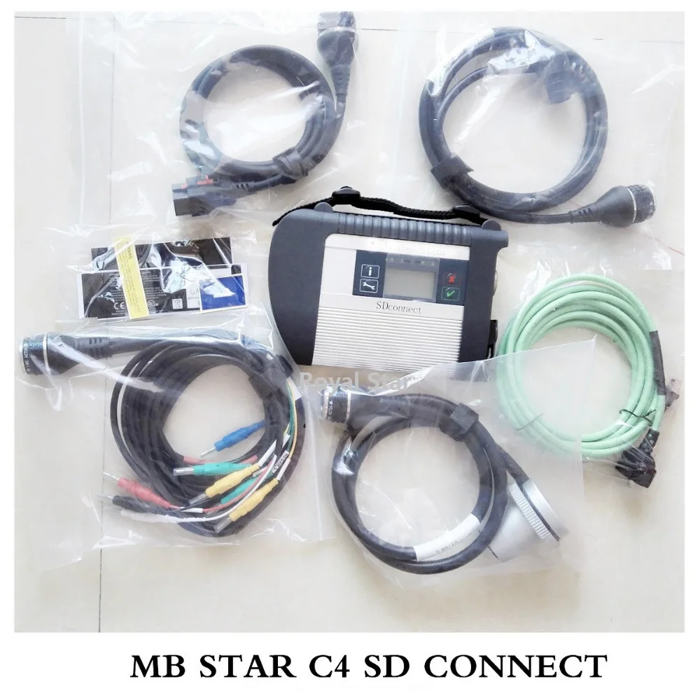 S+++ quanlity MB Star C4 sd Подключение ADG42 чип+ AM79C874VI компактный SD C4 автомобильный диагностический сканер ADG426 C4 для 12 В 24 в авто - Цвет: full set with cable