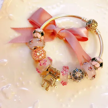 

High Quality 1:1 100%925 Pure Silver Glazed Butterfly Beads Bracelet Free Shipping