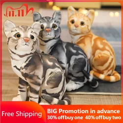 Real Life Plush Toy Cat Stuffed Animal Toy  Kitten Doll Pillow Room Decor Gift For Children Pet Dog Toy