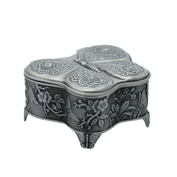 

Hot Vintage Metal Jewelry Box Treasure Trinket Ring Earrings Necklace Keepsake Gift Box Hot Sale