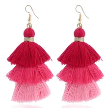 

Multicolor Earrings Bohemia Tassel Earring Long Fringe Boho Party Statement Jewelry for Women 2017 Gift Oorring Brinco Verde