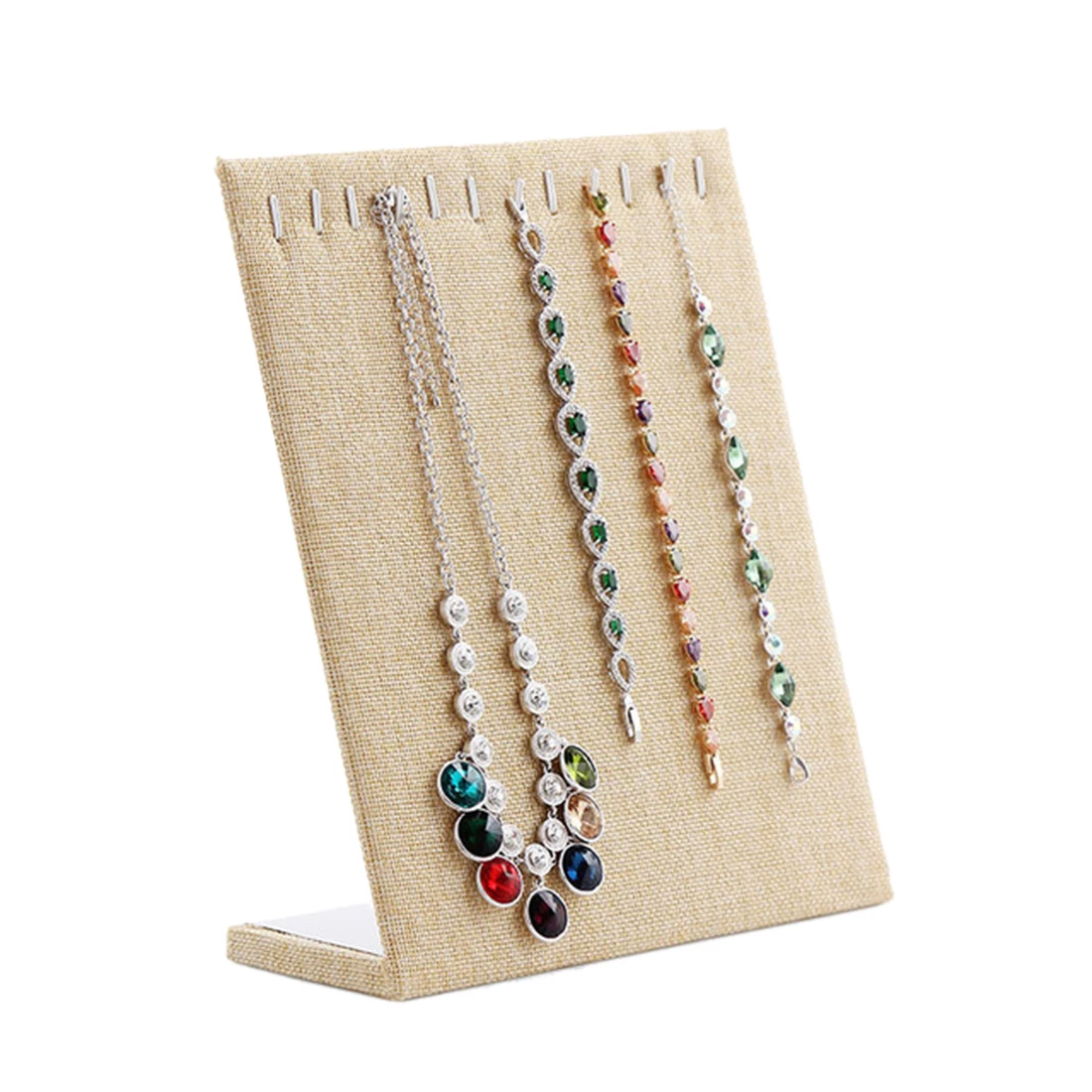 

26 x 20cm Linen Jewelry Frame Earrings Necklace Storage Holder Earring Display Stand Jewelry Display Shelf 2S-3