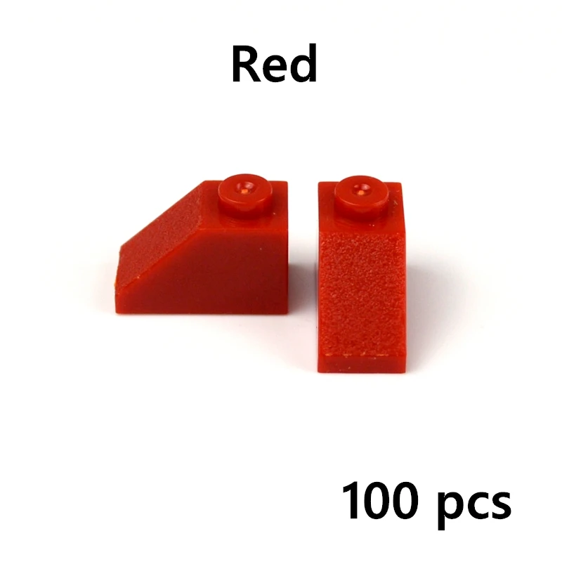 50-100 Pieces Roof Tile Bricks 1X2 With Slope 45 DIY Enlighten Building Block Bricks Toys For Boys Kids Compatible All Brands 19
