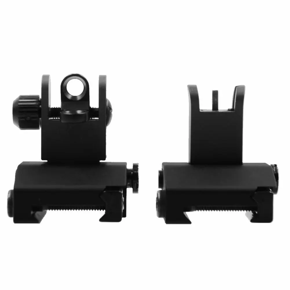 

2pcs Adjustable Flip Up Front Rear Metal Floding Back Up Iron Sight For Hunting Accessories