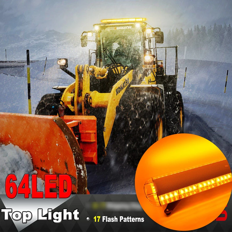 64 светодиодный автомобильный стробоскоп Янтарный эвакуатор