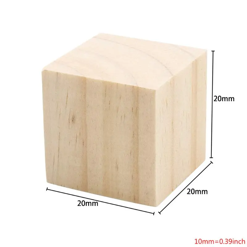 20 шт деревянные кубики естественные необработанные деревянные блоки для детского душа
