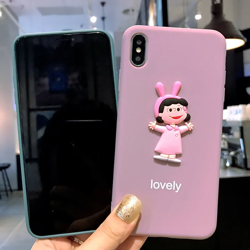 Милый прекрасный чехол для девочек и мальчиков для IPhone X XS MAX XR 8 8 Plus 7 7 Plus 6 6S 6S Plus прозрачный защитный ковер бампер