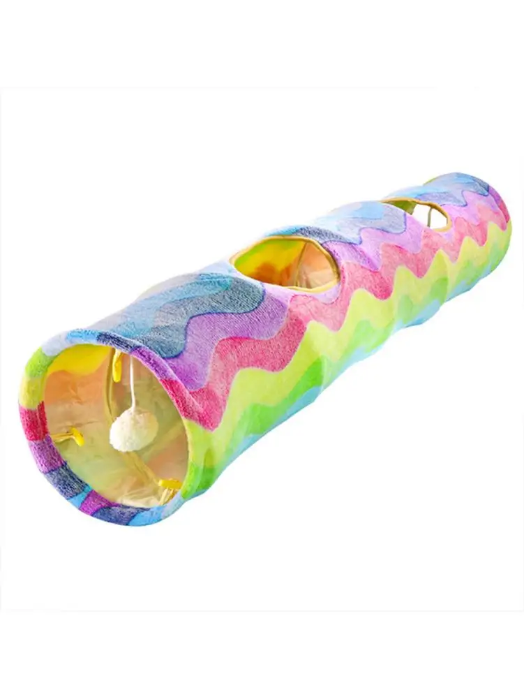 Игрушка для домашних животных Кошка Туннель Crinkle складной Pet Tube HIDEWAY Play Toy Складная S Way Радужный цвет большое пространство Быстрая