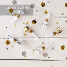 [] Бронзовый выдув Вечеринка день рождения свисток для вечеринок Свадебные забавные детские игрушки творческие подарки