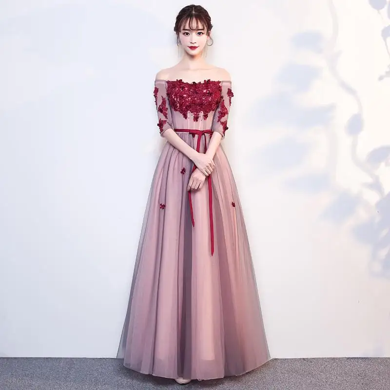 С v-образным вырезом, с аппликацией в виде Qipao изысканный женское повседневное красное пуховое пальто Вечеринка бальное платье сексуальное Сетчатое Cheongsam размера плюс 3XL Robe De Soiree - Цвет: Style 7