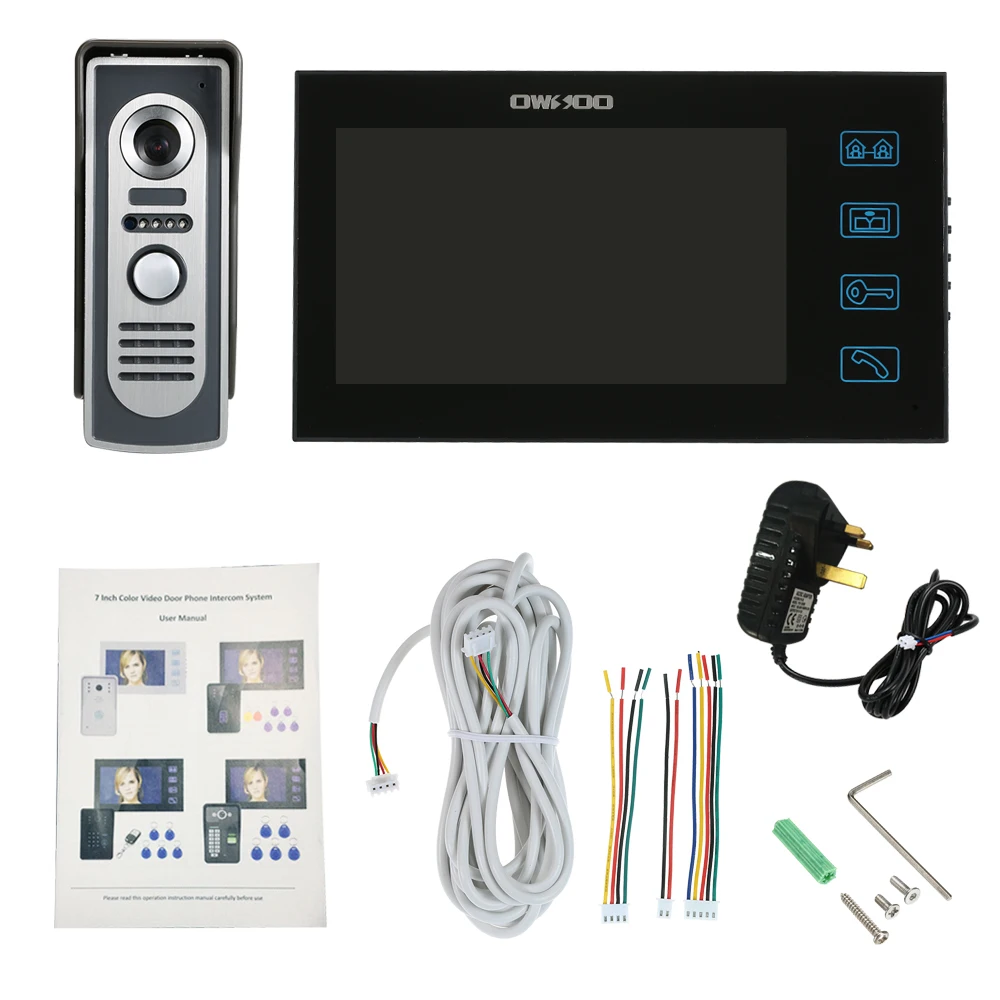7-inch Video Door Phone Doorbell Intercom Kit Screen Waterproof Outdoor Camera Alarm Wireless Security Camera