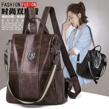 

2019 New Stylish Texture PU Ladies Shoulder Bag Multi-functional Student Bag