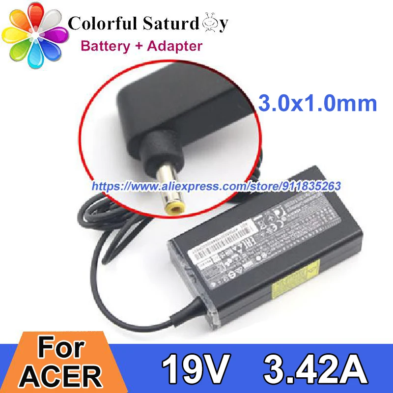 

19V 3.42A ADP-65MH B ADP-65DE B PA-1650-86 AC Adapter For ACER ICONIA W700 S40-51-54WR N19H2 S7 S5 CHROMEBOOK C720P Power Supply