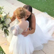 Pudcoco/Детское платье-пачка для маленьких девочек; кружевное платье принцессы с длинными рукавами; Вечерние платья подружки невесты на свадьбу; одежда для маленьких девочек