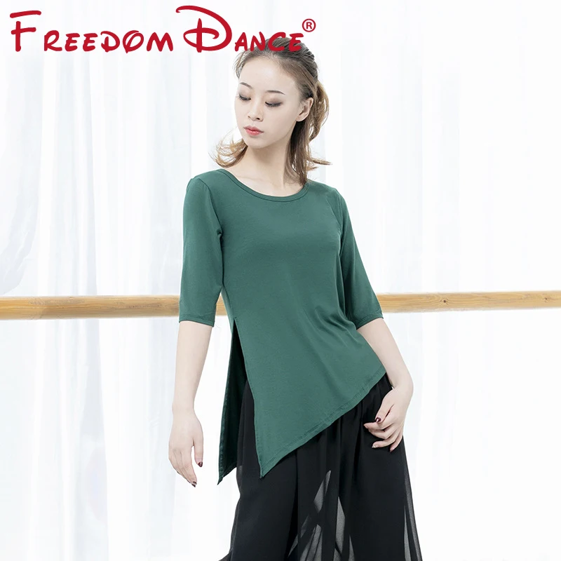 Bevel Hem Women Modern Dance Clothes Gymnastics Clothes Dance Costume