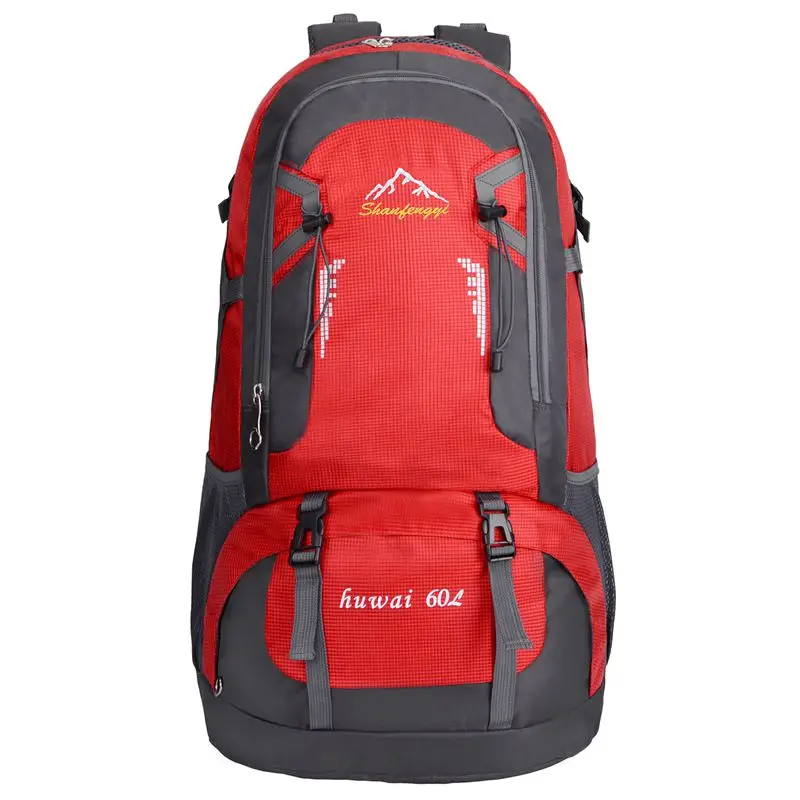

60L Waterproof Outdoor Backpack Sports Bag for Hiking Travel Mountaineering Rock Climbing Trekking Camping - red