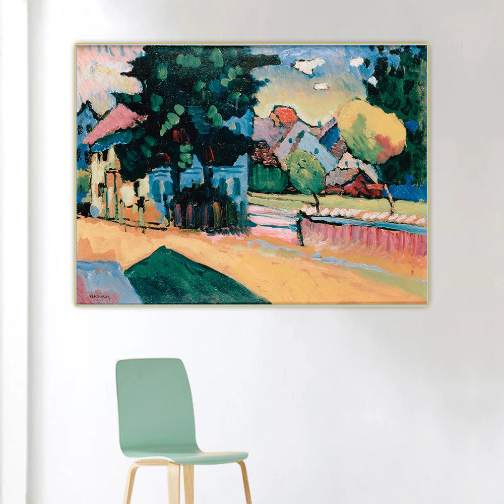 Citon Wassily Kandinsky 》 вид на Murnau абстрактная живопись маслом холсте художественный постер картина фон для декора