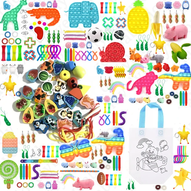 Rainbow Fidget Stress Relief Squeeze Toys for Kid Squishy Sensory Anti Stress Game Hand Simple Dimple Fidget Relax Toy
