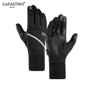 

Winter Warm Touch Screen Mens Gloves Outdoor Ski ladies Waterproof Non-Slip Gloves Night Reflective Pocket Sports women Gloves