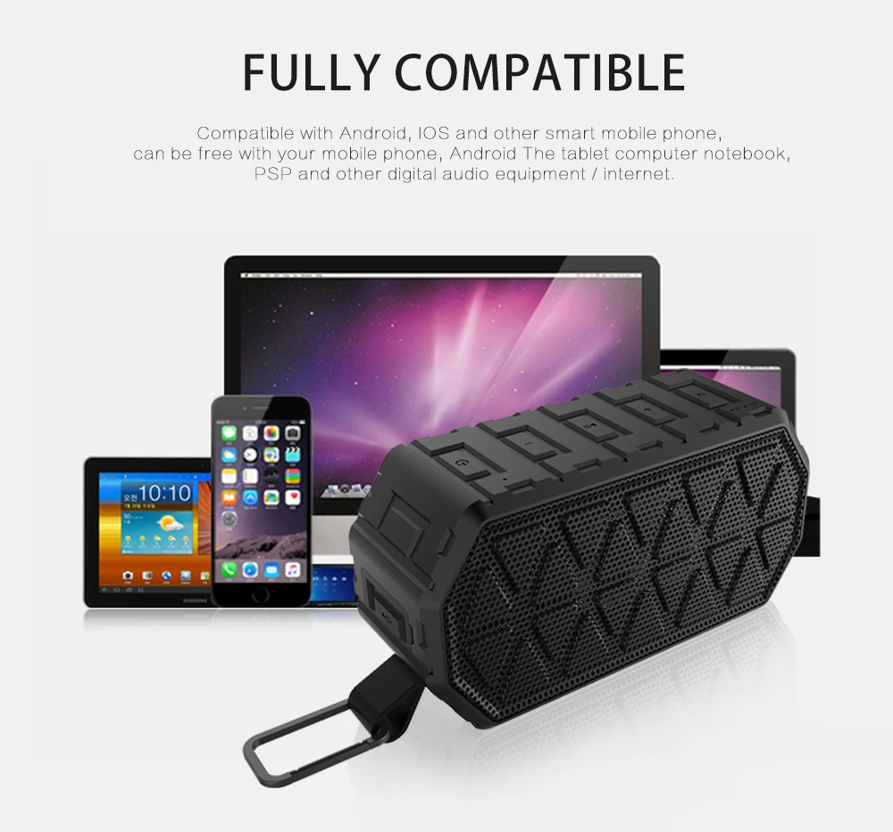 Eson Стиль Спорт на открытом воздухе Bluetooth динамик водонепроницаемый IP66 Patable Bluetooth динамик