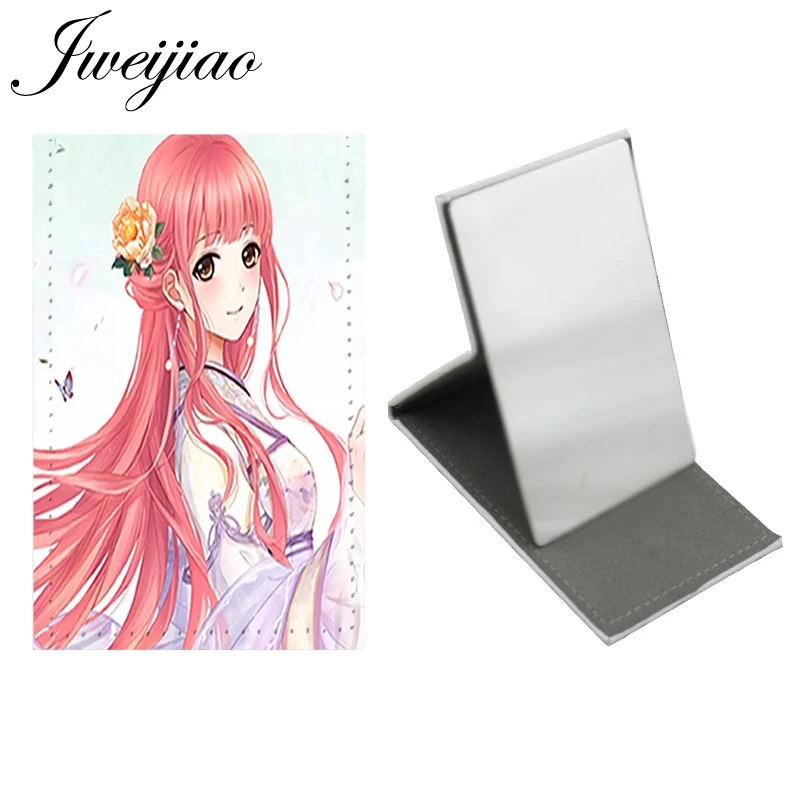 

JWEIJIAO Ah My Goddess Girls Folding Table Desktop Desktop Mirror Stainless Steel Makeup Women Purse Mirrors DM116