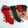 Baby Girls Knee High Socks Kids Cotton Big Bow Christmas Sock Solid Woolen Leg Warmers Girl Toddler Soft Long Socks For Children ► Photo 2/6