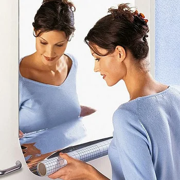 

Mirror Wall Sticker Reflective Self-adhesive DIY PET Crystal Mirror Wall Decals Waterproof VJ-Drop