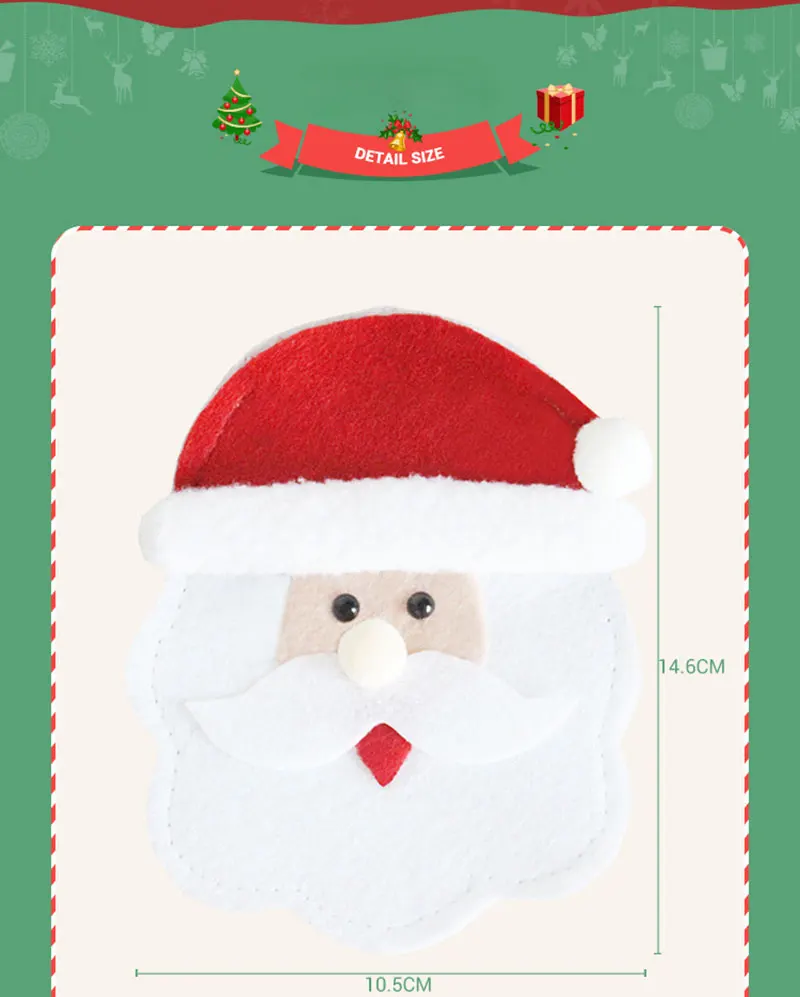 6 шт./компл. Санта Клаус Снеговик Форма мешочки для ножей De Noel стола аксессуары Рождественский Семья сбор орнамент год