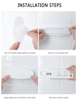 

Reusable Wall-mounted Plug-in Board Router Line Board Holder Plug Socket Adapter Storage Hook Fixed Frame Storage Rack Organizer