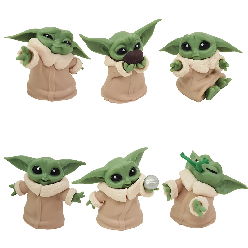 5/6Pcs Star Wars Baby Yoda Mandalorian Baby Yoda Toy Pvc Mini Model Doll Anime Character Giocattolo Per Bambini Regalo