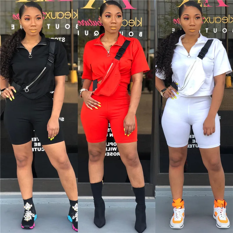 

yvlvol women tracksuit two piece set for spring summer biker shorts female set 2019 drop shipping