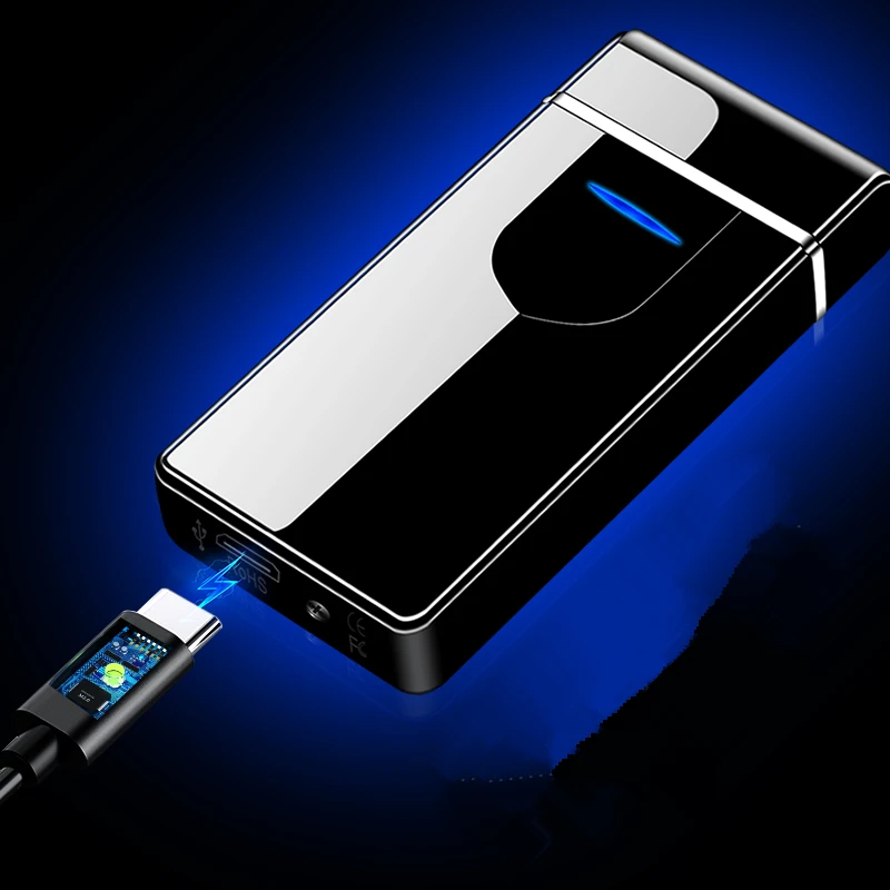 Двойной arc светодиодный сенсорный экран зондирование USB петля зарядки безопасный и портативный Зажигалка выбор подарка