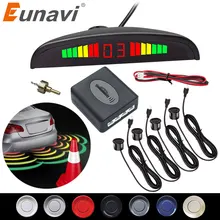 Eunavi 1 комплект Авто парктроник комплект светодиодных датчиков парковки дисплей 4 датчика s для всех автомобилей помощь заднего хода резервный Радар монитор системы