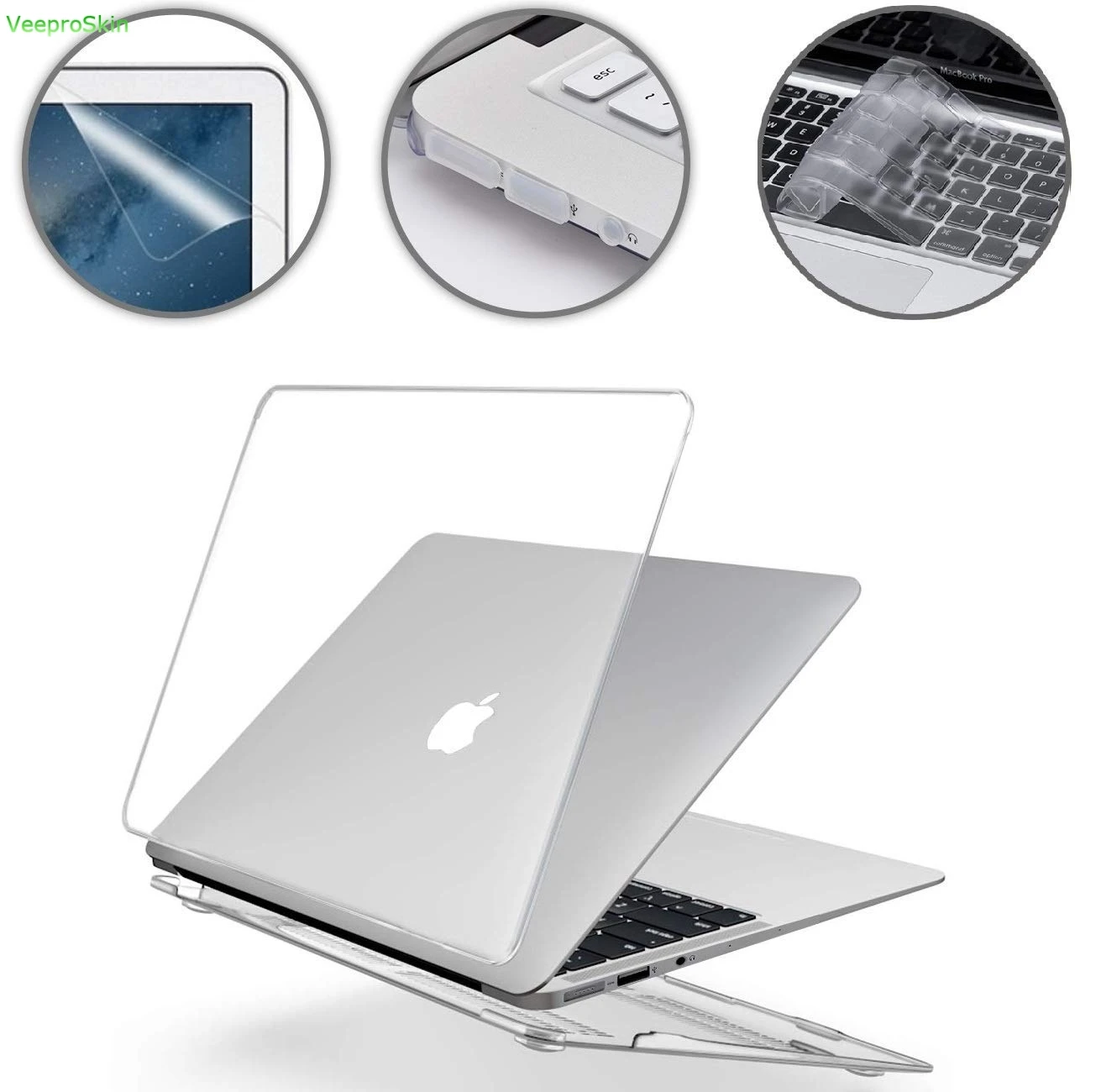

4in1 Matte Hard Shell Case + Keyboard Cover + Screen Protector + Dust Plug for Macbook Air 11 13 Pro Retina 12 13 15 TouchBar