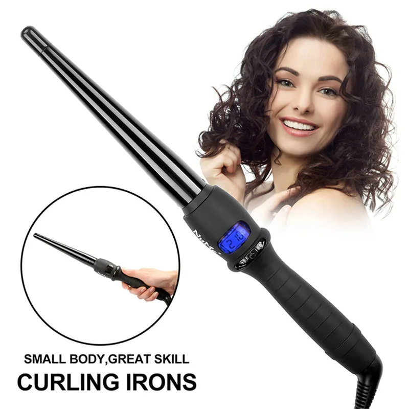 Ectric Hair Curler Roller Professional Curling Iron Conical Curle wand Corrugated Deep Wave Styler Ceramic Styling Tool | Красота и