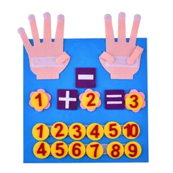 Juego de números de dedo de fieltro para niños pequeños, juguete de matemáticas para contar, aprendizaje temprano, desarrollo de inteligencia, 30x30cm, 2022