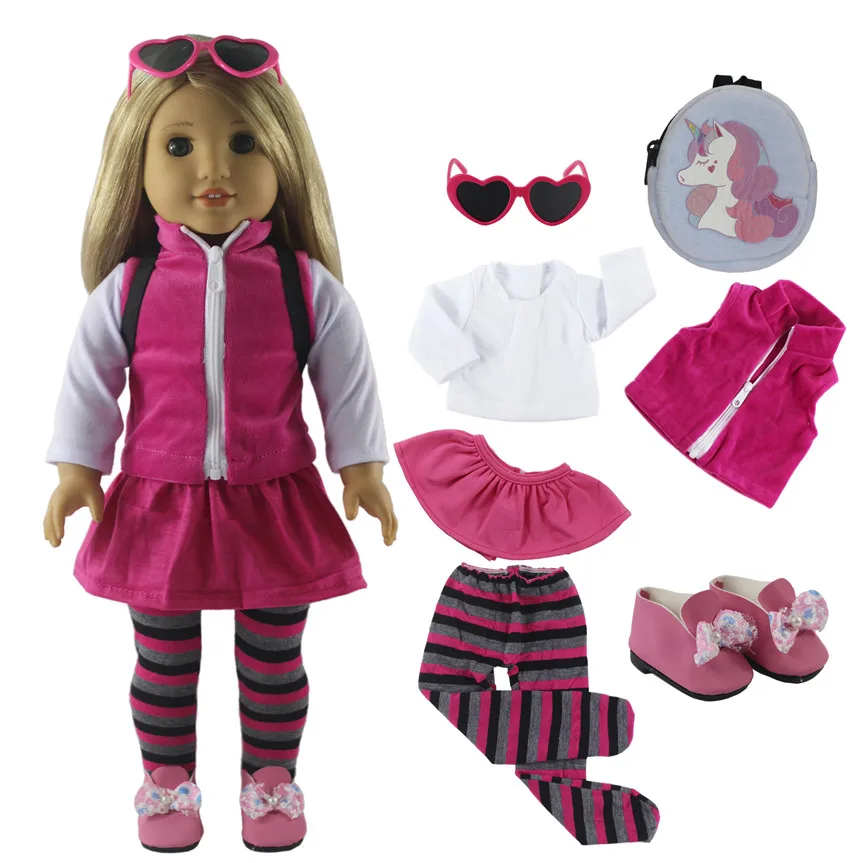 1 комплект кукольной одежды для 1" американская кукла ручной работы Милая Студенческая одежда X28