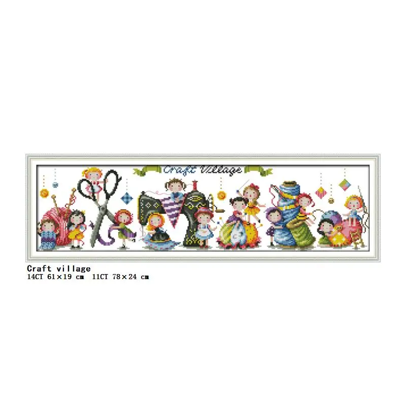 DIY cartoon series pattern printing cross stitch kit DMC 11CT 14CT counting canvas printing craft set Christmas embroidery decor cross stitch kit