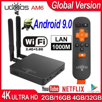 

UGOOS AM6 pro Android 9.0 TV BOX Amlogic S922X Android Smart TV BOX AM6 DDR4 4GB RAM 32GB Dual WiFi 1000M BT 5.0 4K Media Player