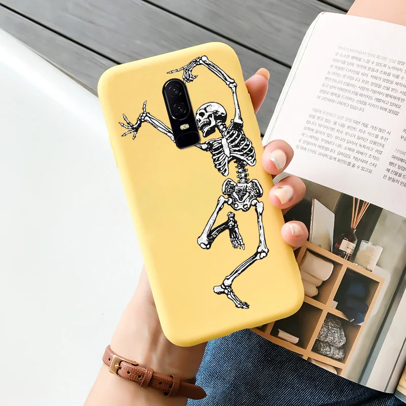 mobile pouch for running For OnePlus 6 Case Cartoon Cute Pattern Soft Silicone TPU Painted Matte Shockproof Mobile Phone Protection Cover flip cover Cases & Covers